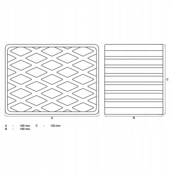 BGS Technics Gumová podložka  pre zdvíhacie plošiny | 160 x 120 x 100 mm