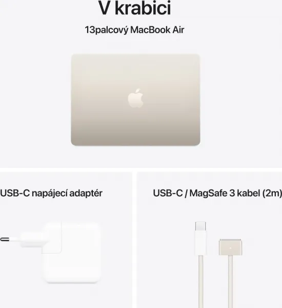 MacBook Air 13" Apple M4 10C CPU 10C GPU 24GB 512GB Hviezdny biely SK, MC6A4SL/A