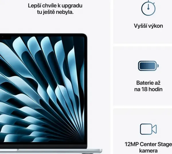MacBook Air 15" Apple M4 10C CPU 10C GPU 16GB 512GB Nebeský modrý SK, MC7C4SL/A