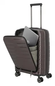 Palubný kufor na notebook Travelite Air Base 4w S Front pocket Coffee