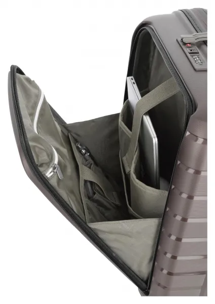 Palubný kufor na notebook Travelite Air Base 4w S Front pocket Coffee