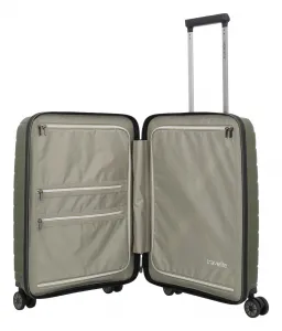 Palubný kufor na notebook Travelite Air Base 4w S Front pocket Olive