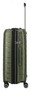 Stredný škrupinový kufor na kolieskach Travelite Air Base M Olive
