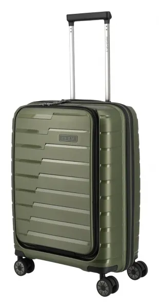 Palubný kufor na notebook Travelite Air Base 4w S Front pocket Olive