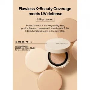 JUNG SAEM MOOL Skin Nuder Cover Layer Cushion hydratačný make-up v hubke + náhradná náplň odtieň Medium Deep 2x14 g