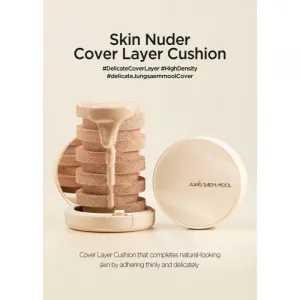 JUNG SAEM MOOL Skin Nuder Cover Layer Cushion hydratačný make-up v hubke + náhradná náplň odtieň Medium Deep 2x14 g