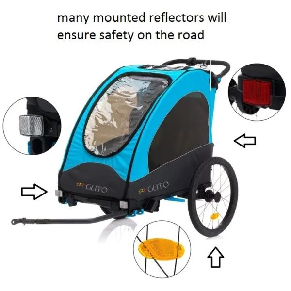GUTO BUGGY PRO 3 v 1 Detský cyklovozík, modrá, veľkosť