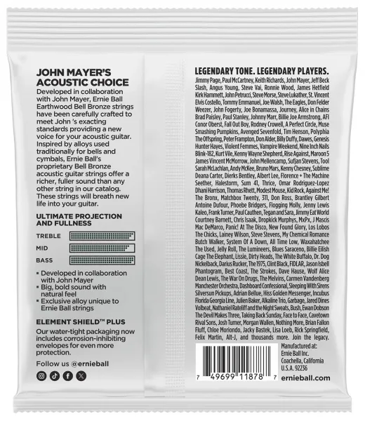 Ernie Ball Medium Earthwood Bell Bronze Acoustic 13-56