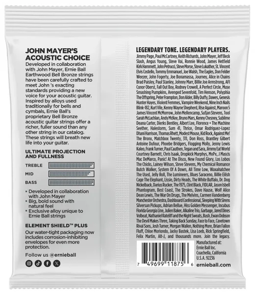 Ernie Ball Light Earthwood Bell Bronze Acoustic 11-52