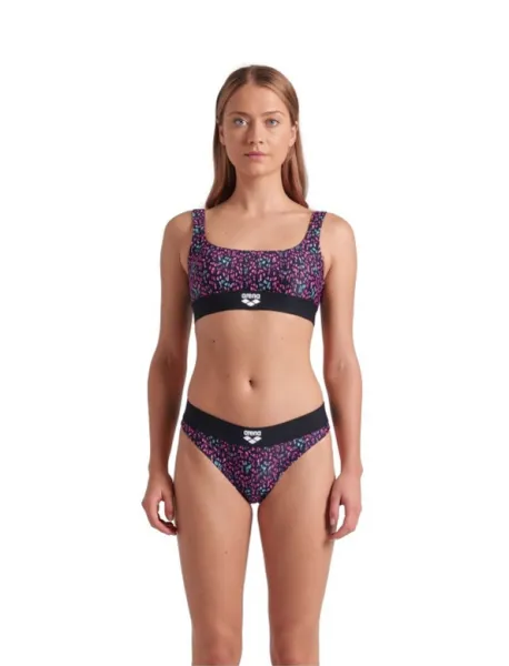 Arena monogram elastic bikini brallette black/multi xl - uk38