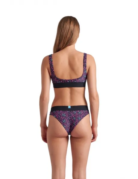 Arena monogram elastic bikini brallette black/multi xl - uk38