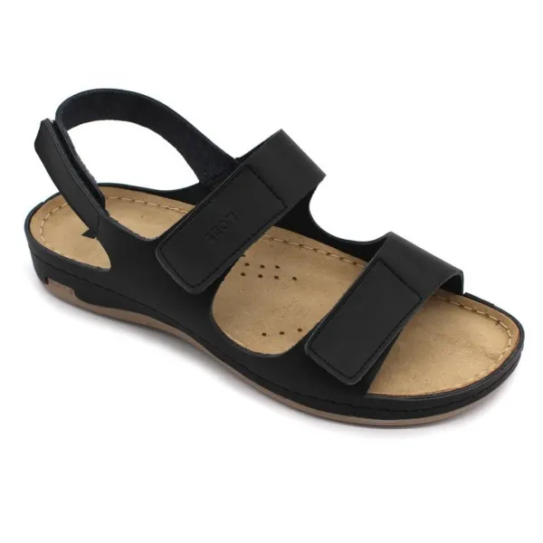 Leon 966 Zdravotné celokožené sandále 36 - 24cm, modrá, 2,5 cm