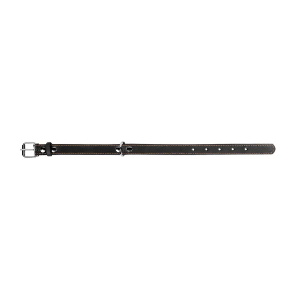 Kožený obojok čierny, Obvod krku: dĺžka: 22-30cm, širka: 10mm
