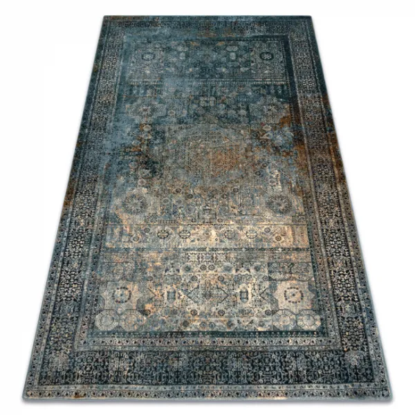 Koberec OMEGA MAMLUK rozeta / vintage, tmavomodrý