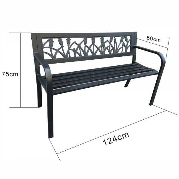 Ak furniture Zahradní lavička LISSA černá