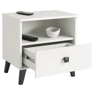 Ak furniture Nočný stolík MOBI K-01 biely/čierny