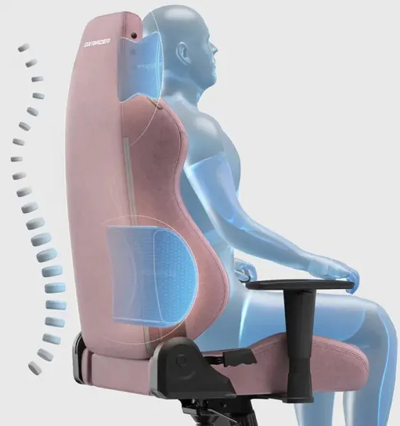 Herná stolička DXRacer DRIFTING XL ružová, látková