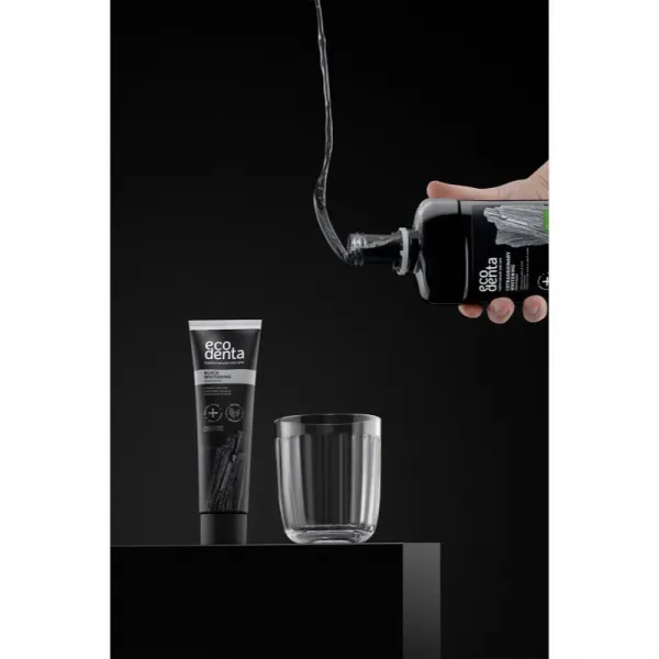 Ecodenta Expert Black Whitening čierna bieliaca zubná pasta bez fluóru 100 ml