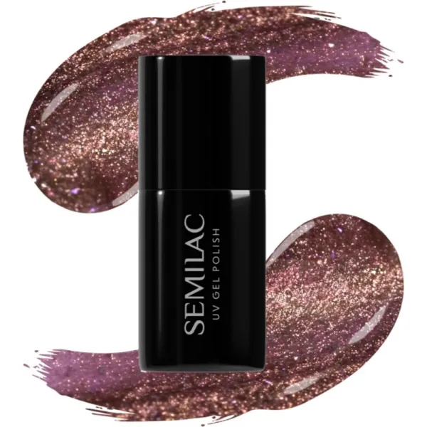 Semilac UV Hybrid Galaxy Flash gélový lak na nechty s použitím UV/LED lampy odtieň 823 Meta Rose 7 ml