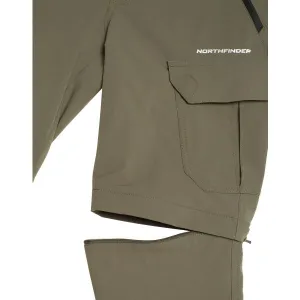 Northfinder CARUSO Pánske trekingové 2v1 kargo nohavice, khaki, veľkosť