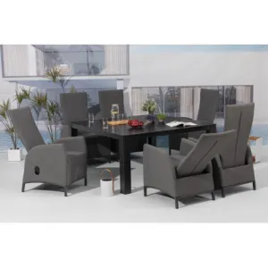Záhradné kreslo PARIS LIKA-TEX sivé, luxusné, otočné DPMG22-S1-347S