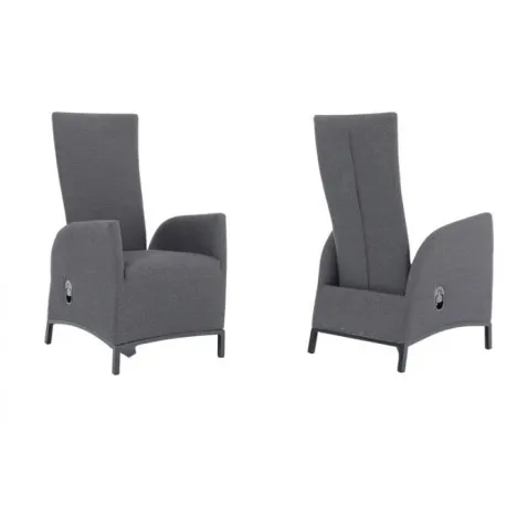 Záhradné kreslo PARIS LIKA-TEX sivé, luxusné, otočné DPMG22-S1-347S