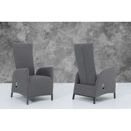 Záhradné kreslo PARIS LIKA-TEX sivé, luxusné, otočné DPMG22-S1-347S