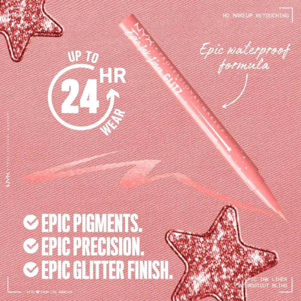 NYX Professional Makeup Epic Ink Glitz metalická ceruzka na oči odtieň Bootcut Bling 1 ml