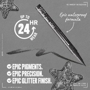 NYX Professional Makeup Epic Ink Glitz metalická ceruzka na oči odtieň Graphite Glitz 1 ml