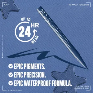 NYX Professional Makeup Epic Ink Precízna vodeodolná linka odtieň Midnight Rise 1 ml
