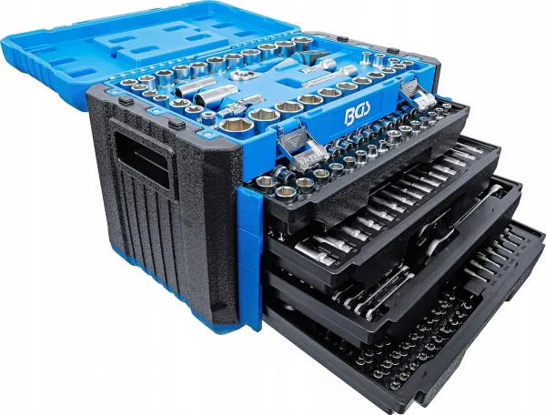 BGS Technics Gola sada 1/4", 3/8", 1/2", 6-hran, metrická / palcová, 300 dielov, BGS 74000