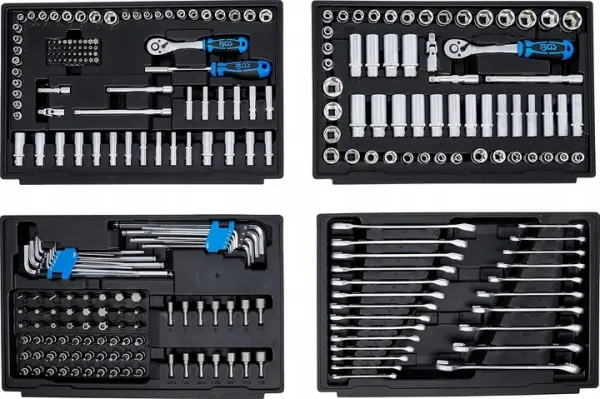 BGS Technics Gola sada 1/4", 3/8", 1/2", 6-hran, metrická / palcová, 300 dielov, BGS 74000