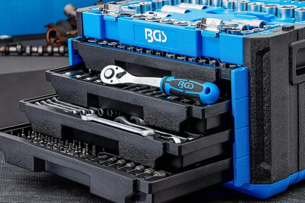 BGS Technics Gola sada 1/4", 3/8", 1/2", 6-hran, metrická / palcová, 300 dielov, BGS 74000