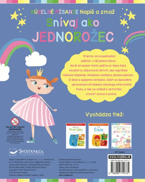 Snívaj ako jednorožec Napíš a zmaž