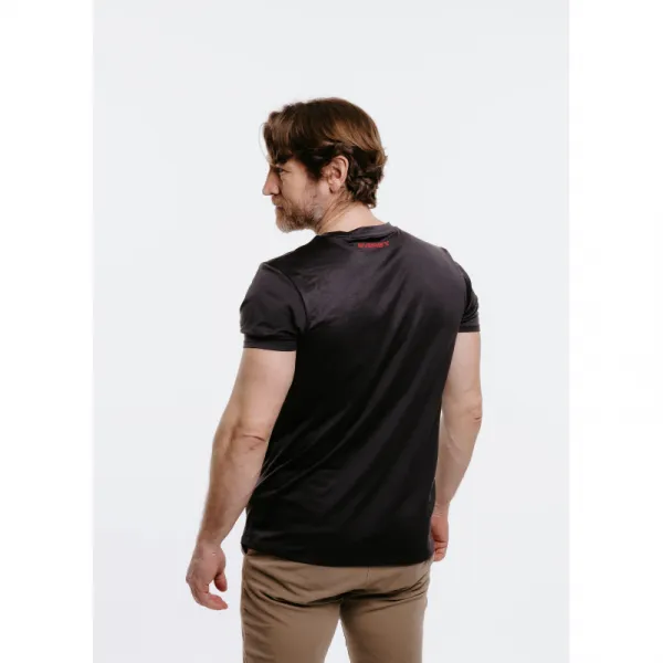 Pánske turistické tričko s krátkym rukávom EVERETT TecShirt M antracit melange