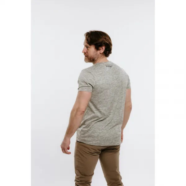 Pánske turistické tričko s krátkym rukávom EVERETT TecShirt M olive melange
