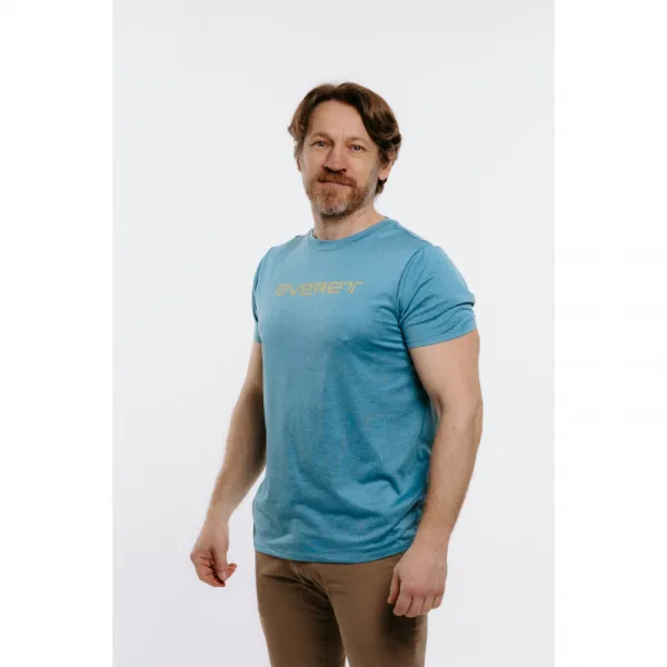 Pánske turistické tričko s krátkym rukávom EVERETT TecShirt M blue melange