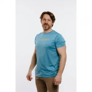 Pánske turistické tričko s krátkym rukávom EVERETT TecShirt M blue melange