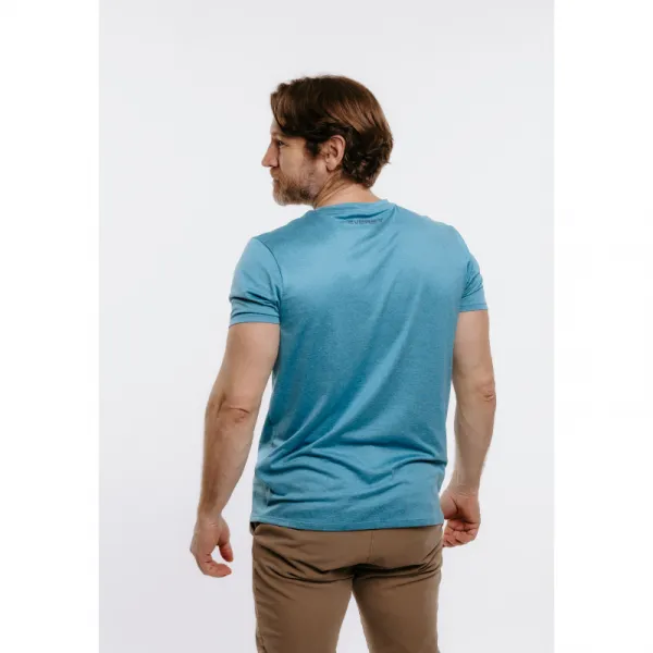 Pánske turistické tričko s krátkym rukávom EVERETT TecShirt M blue melange
