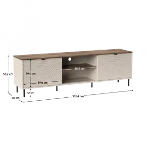 TV stolík, kašmír/dub castello, EYCO 2D/180