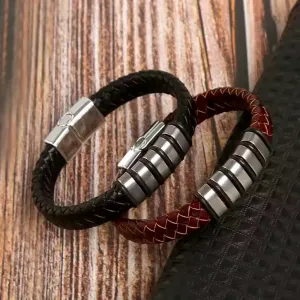 Moderný náramok pre pánov hnedý