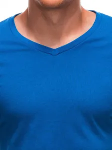 Pánske tričko na leto v výstrihom modré