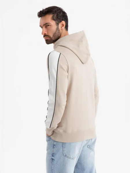 Pánsky sveter OMBRE Sweatshirt OM-SSNZ-0225 V-2 beige