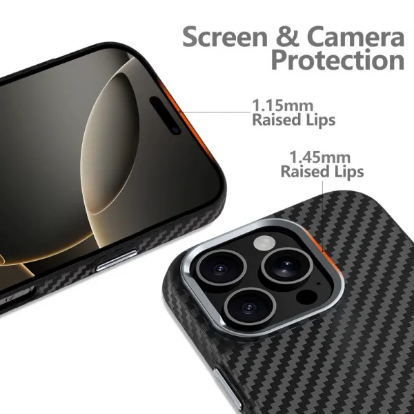 Tech-Protect Ion Carbon MagSafe, iPhone 16 Pro Max, čierno-strieborný