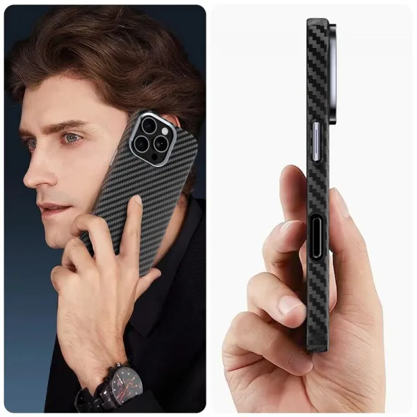 Tech-Protect Ion Carbon MagSafe, iPhone 16 Pro Max, čierno-strieborný