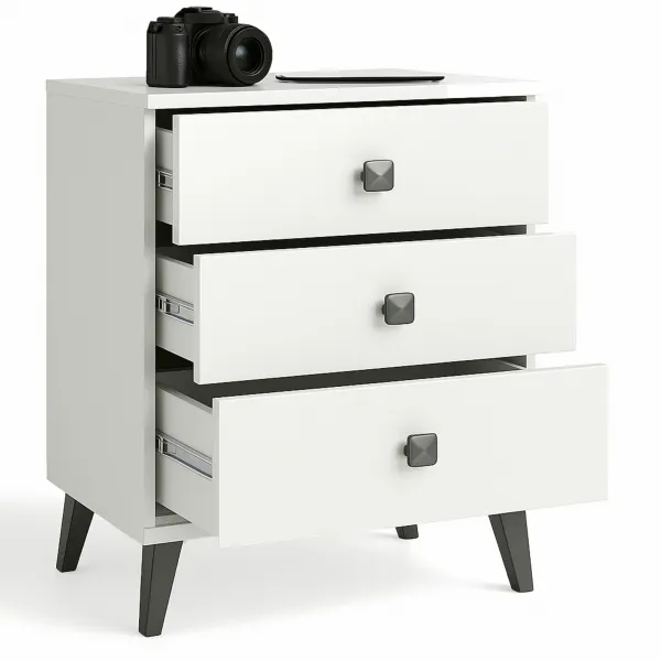 Ak furniture Komoda MOBI K-03 biela/čierna
