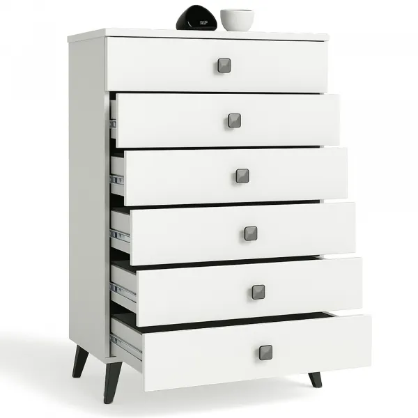 Ak furniture Komoda MOBI K-06 biela/čierna