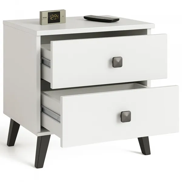 Ak furniture Nočný stolík MOBI K-02 biely/čierny