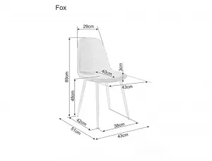 Sivá stolička FOX s čiernymi nohami