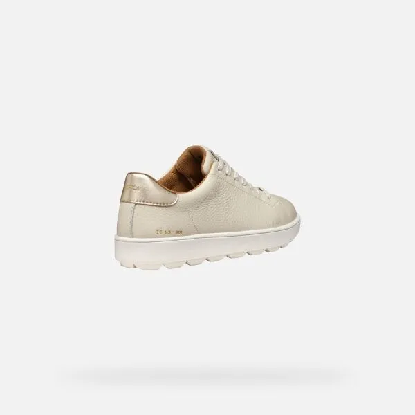 Cream women's sneakers Geox Spherica ECUB-1 - Women's